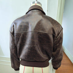 American Retro Faux Leather Pilot Lapel Pocket
